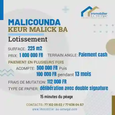 Lotissement Terrain Malicounda Keur Malick Ba à Mbour0