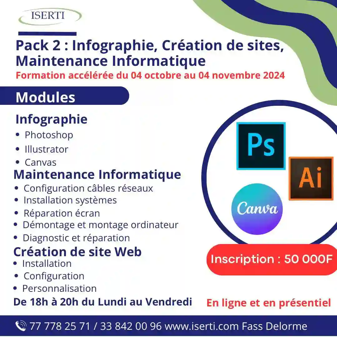 Formation Infographie Création de Site Maintenance Informatique0