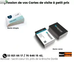 Conception ET Impression DE 100 Cartes DE VIS