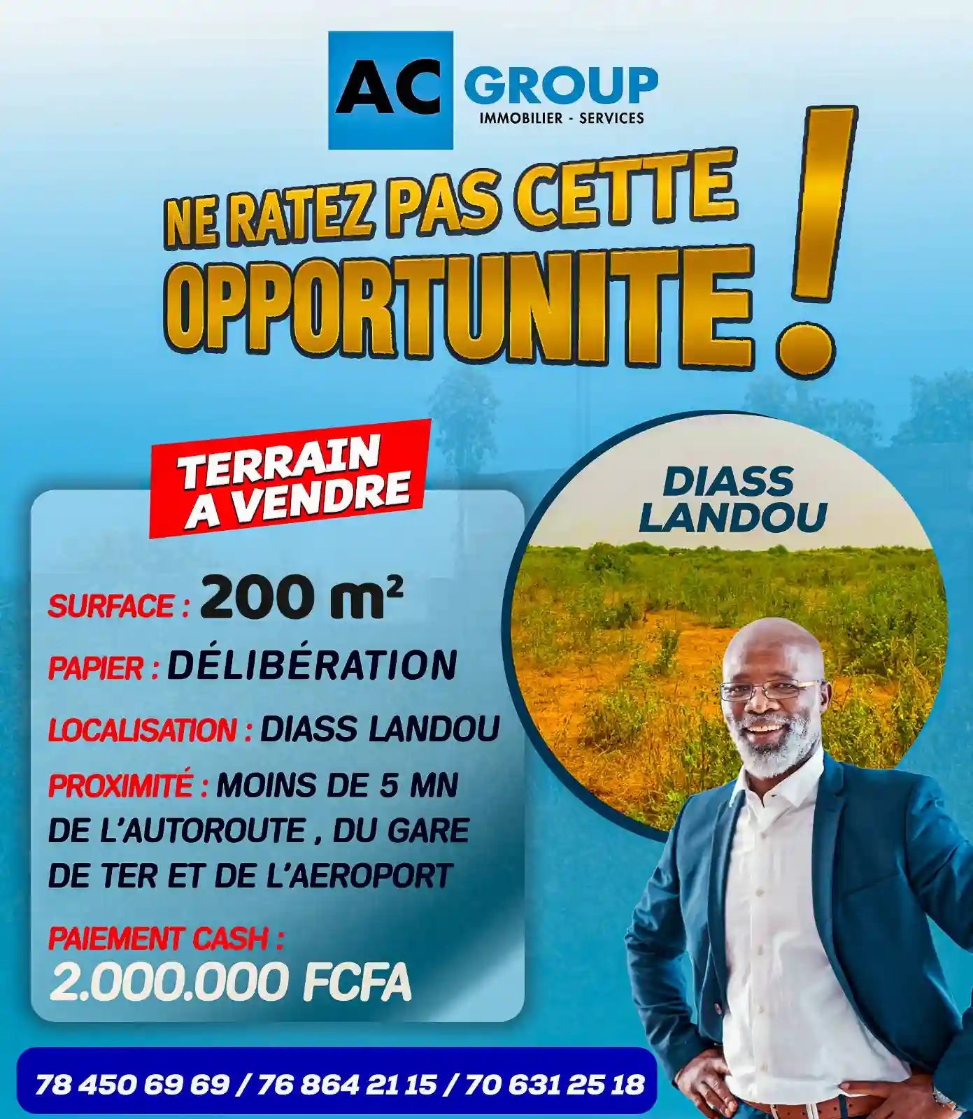 Terrain A Vendre A Diass - Vue 2