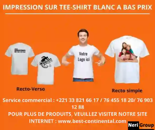 Impression SUR Tee-shirts Blancs A BON Tres Prix0