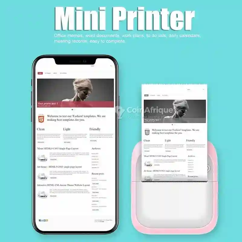 Imprimante Thermique 58mm Bluetooth Avec un Rouleau de Papier - Vue 2