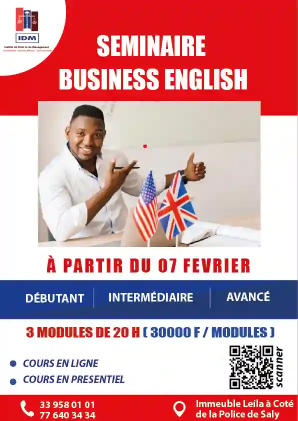 Séminaire Business English à L'idm Saly0