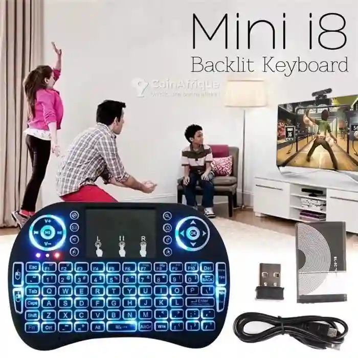 Mini Clavier Sans fil 24ghz Qwerty rii Mini i8 - Vue 1
