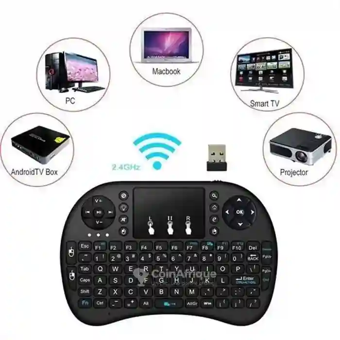 Mini Clavier Sans fil 24ghz Qwerty rii Mini i8 - Vue 2