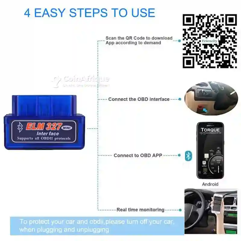 Mini Scanner Bluetooth elm 327 Auto Diagnostic obd - Vue 1