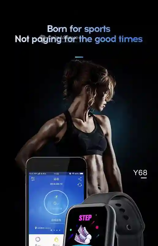 Montre Connectée Bluetooth - Moniteur Tracker Fitness - y68 - Vue 5