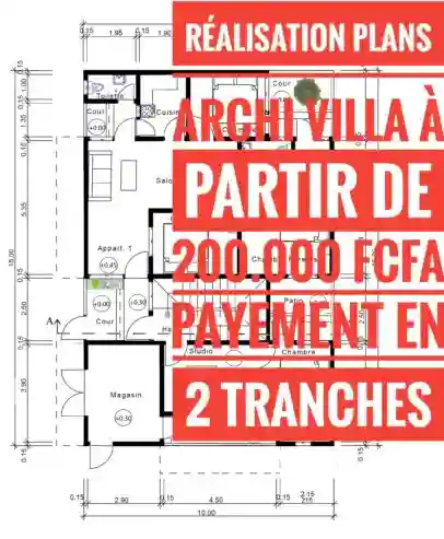 Plans Villa 200000 Fcfa - Vue 3