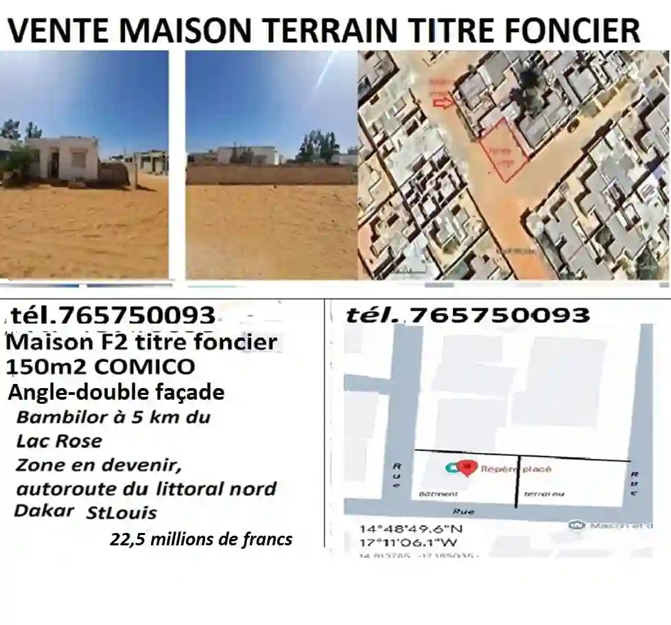 MAISON F2 CITE COMICO BAMBILOR TITRE FONCIER