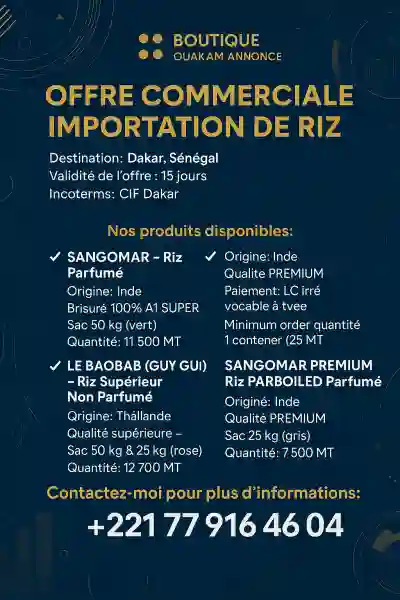 Offre Commerciale Exceptionnelle Importat à Dakar