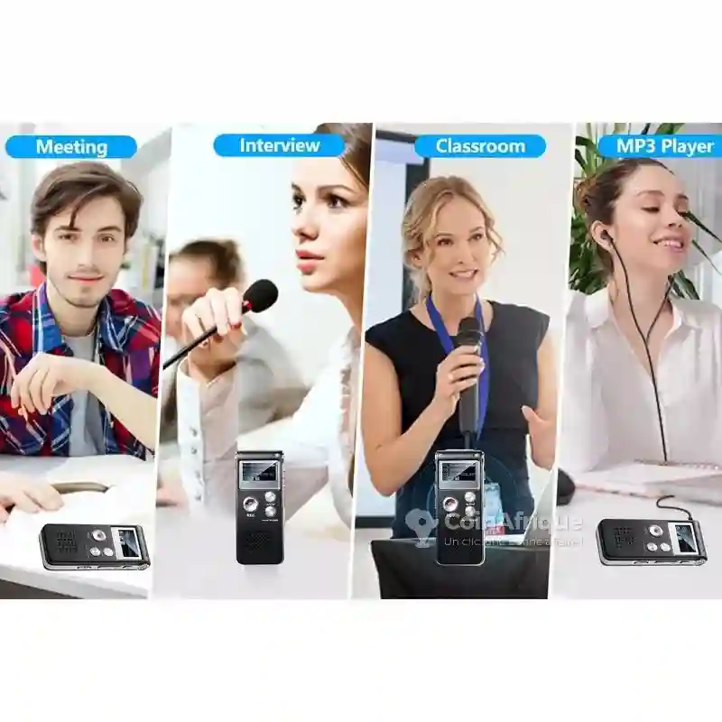 Dictaphone Enregistreur Vocal Numérique 8 go Noir - Vue 3