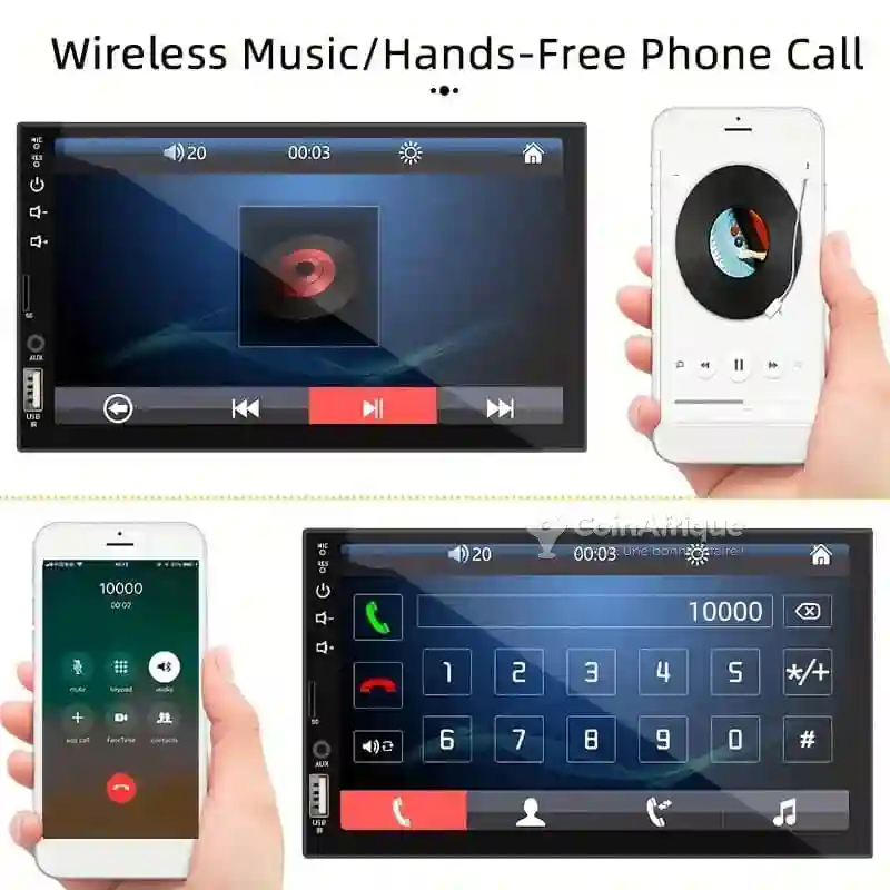 Autoradio Tactile 7 Pouces Mirrorlink Boîte 1 din en Haut - Vue 1