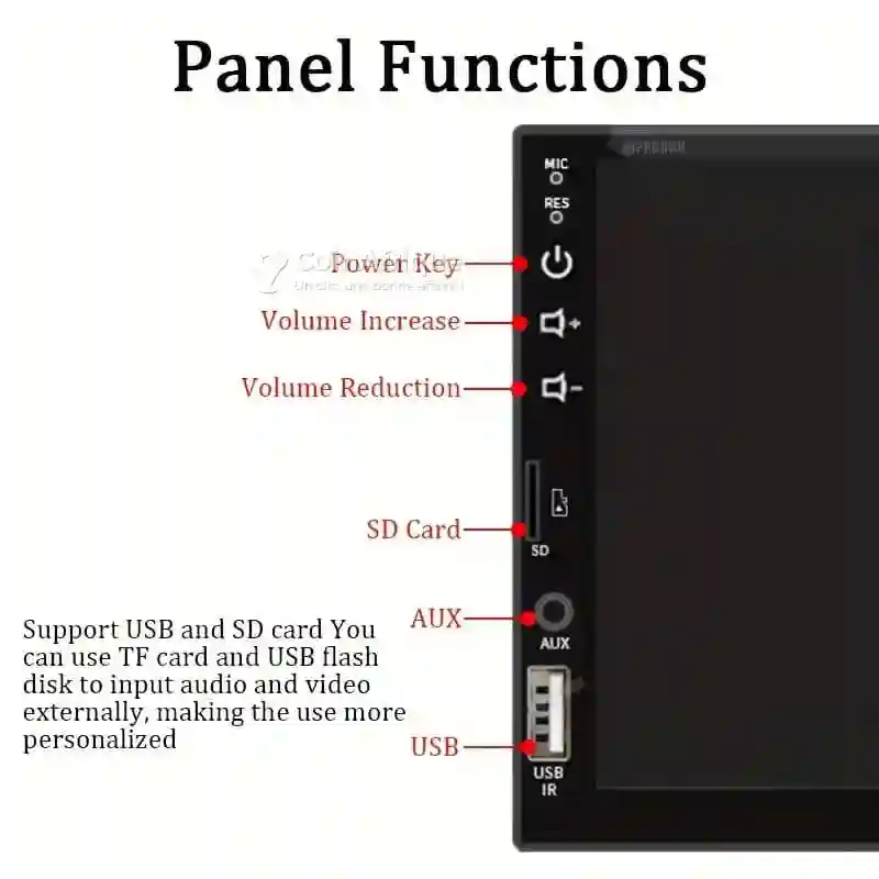 Autoradio Tactile 7 Pouces Mirrorlink Boîte 1 din en Haut - Vue 3