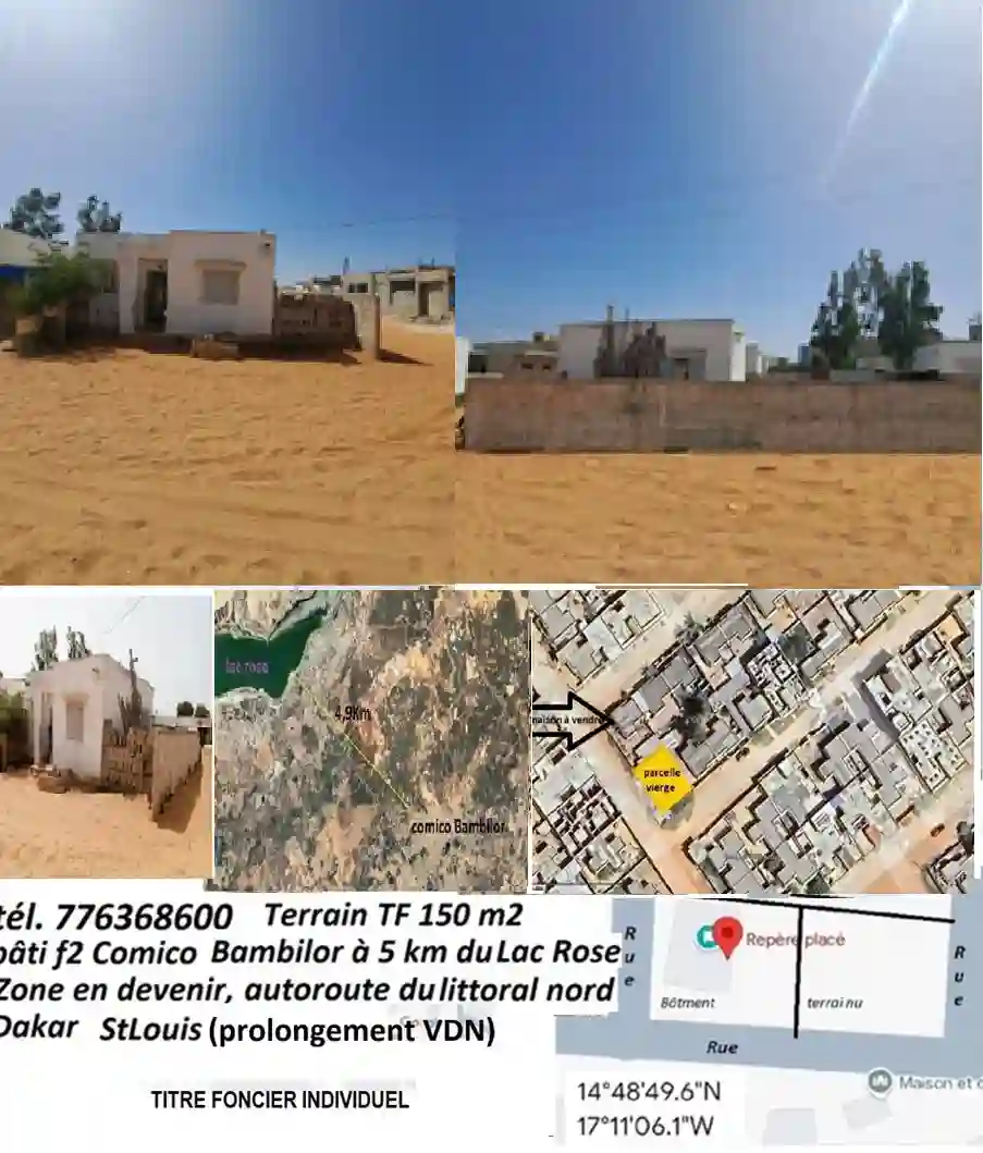 MAISON F2 CITE COMICO BAMBILOR TITRE FONCIER SENEGAL