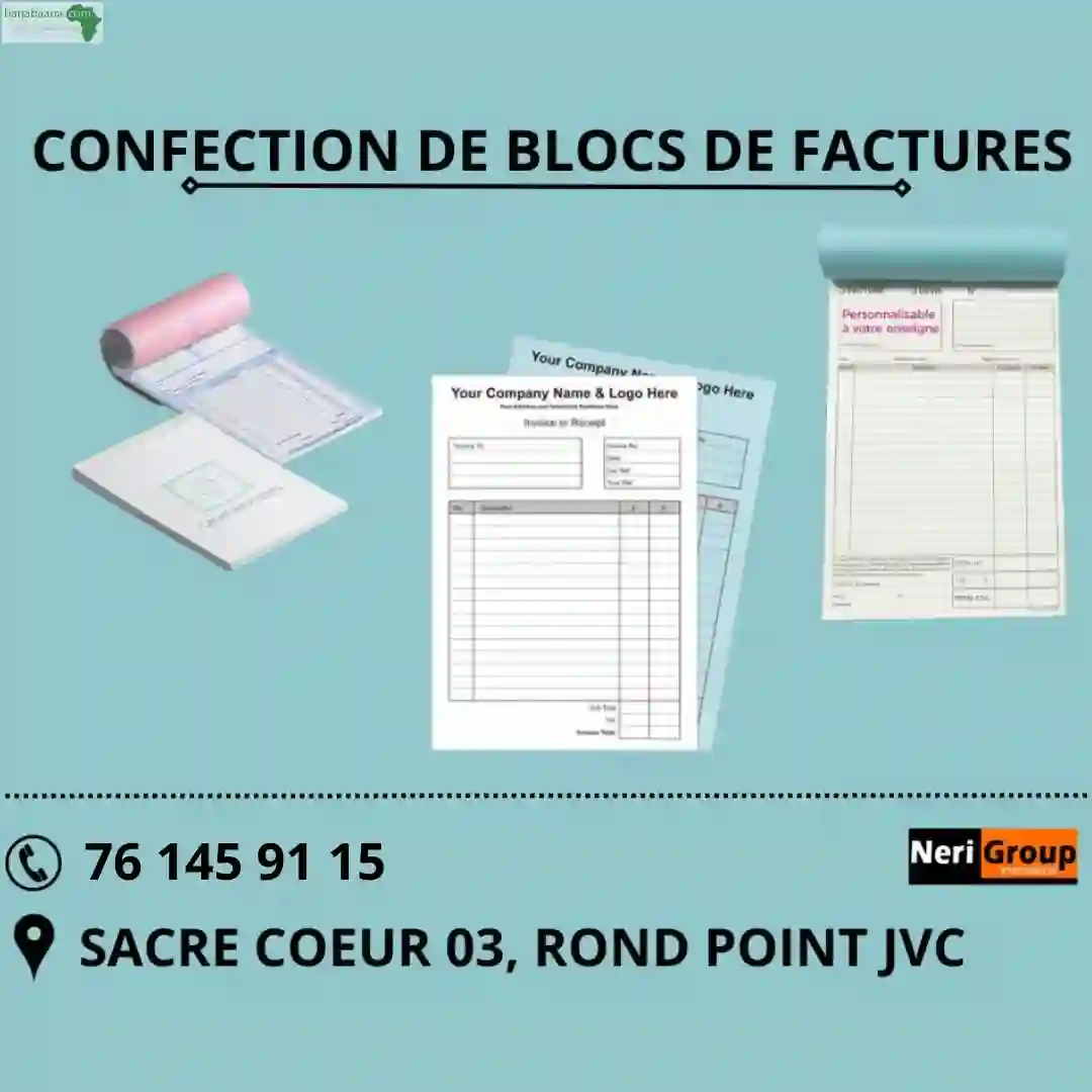 Vente DE Blocs Factures AU Senegal