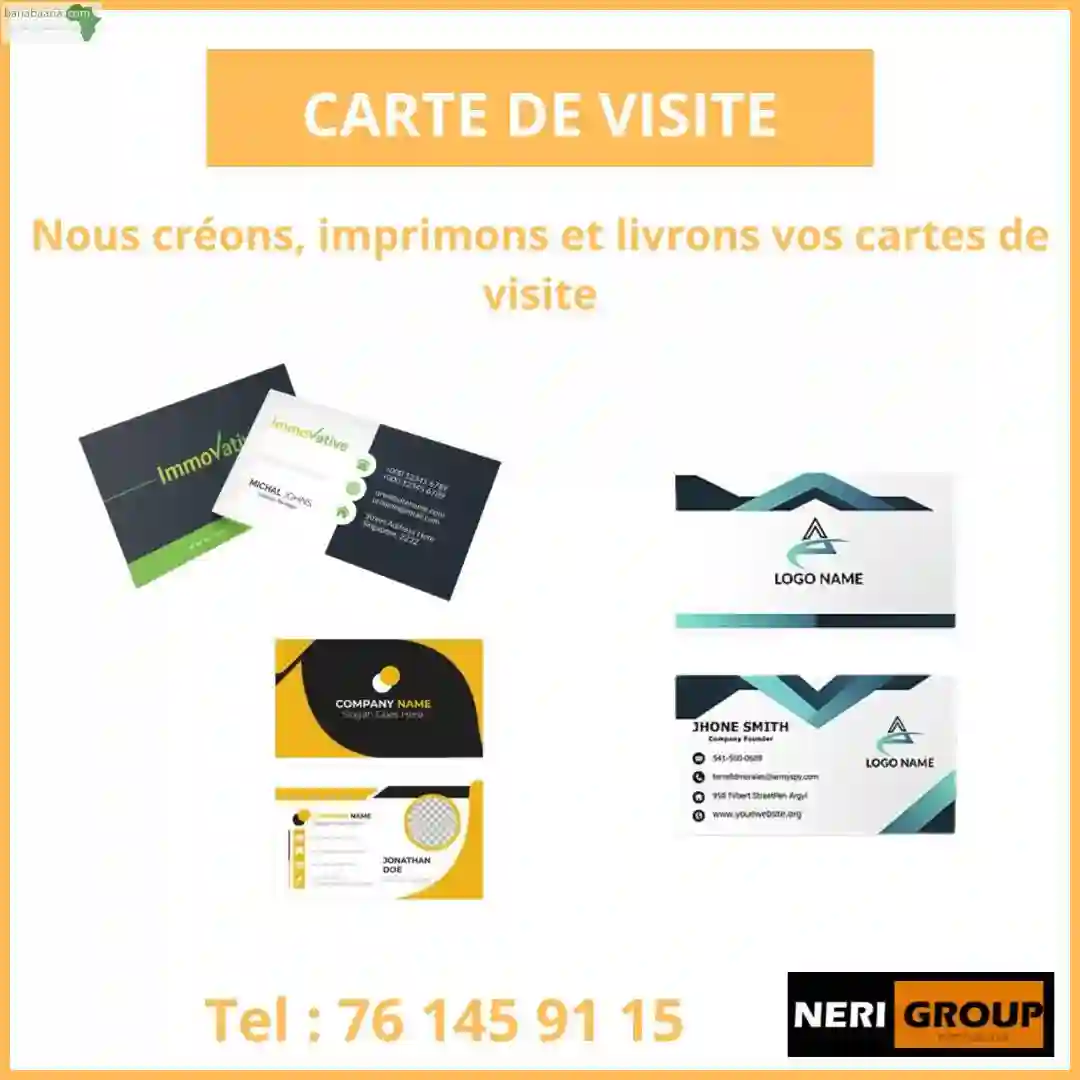 Conception ET Impression DE 100 Cartes DE VIS