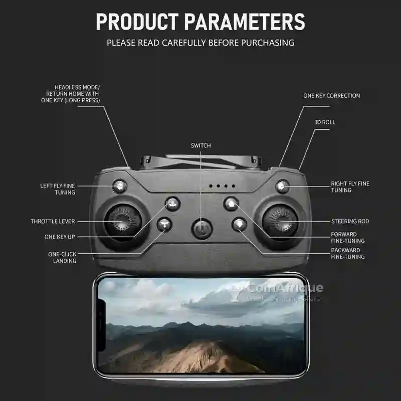 Drone Wifi Pliable Avec Caméra hd Intégrée +3 Batterie
