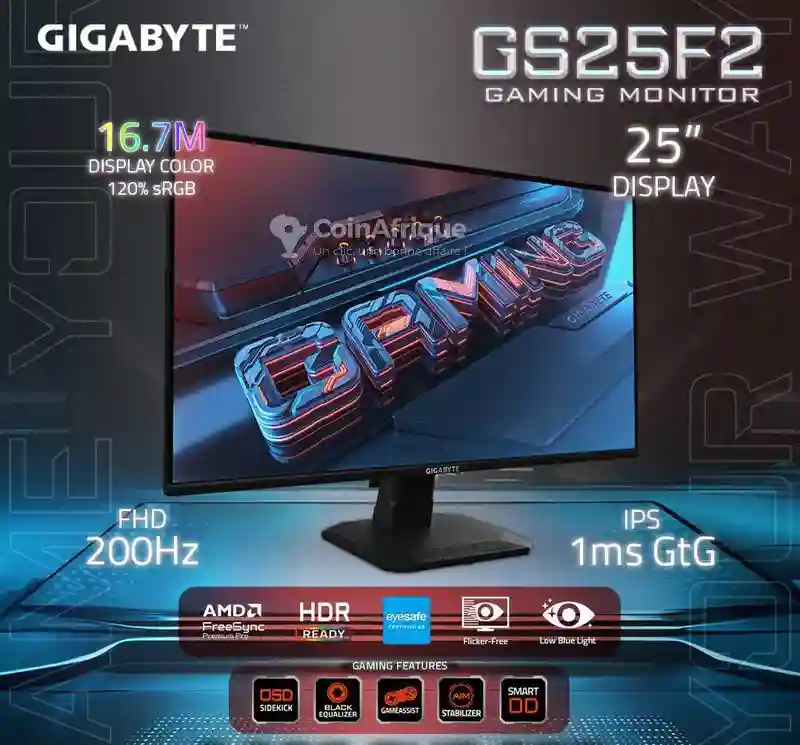 Écran Gigabyte Gs25f2 200hz - Vue 1