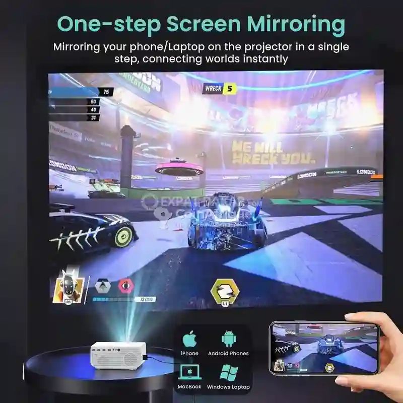 Vidéoprojecteur Wifi Bluetooth 10000 Lumens Full hd 300 Pouces