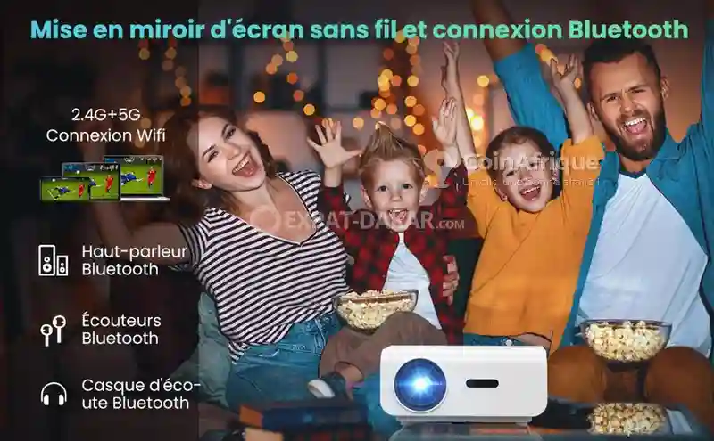 Vidéoprojecteur Wifi Bluetooth 10000 Lumens Full hd 300 Pouces - Vue 4