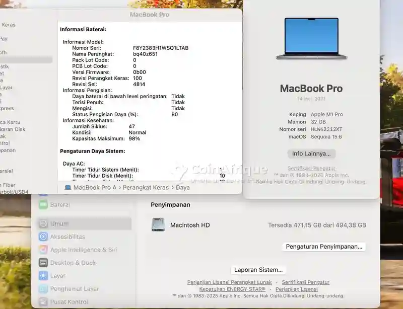 Macbook Pro m1 2021 16 Pouces Puce Apple m1 ram 32go Disque 512go - Vue 3