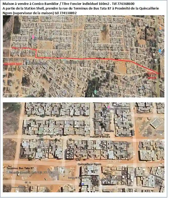 A VENDRE MAISON F2 CITE COMICO BAMBILOR TITRE FONCIER SENEGAL - Vue 1