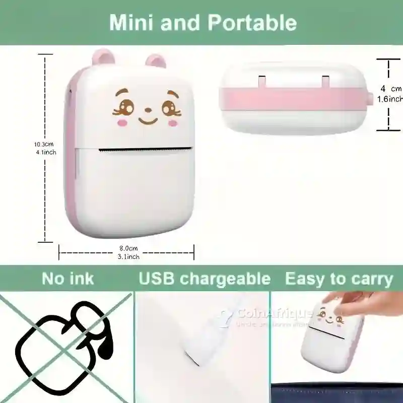 Mini Imprimante Thermique 58mm Sans fil Bluetooth Monochrome - Vue 5