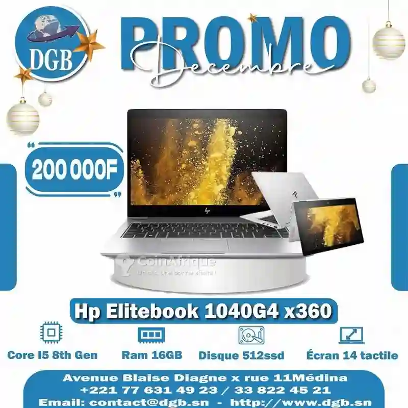 HP Elitebook hp 1030g4 i5 8th 16gb 512ssd Écran 14 Tactile