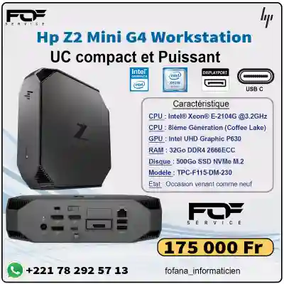 Hp Z2 Mini G4 Workstation Xeon E-2104g32go 500g à Dakar - Vue 1
