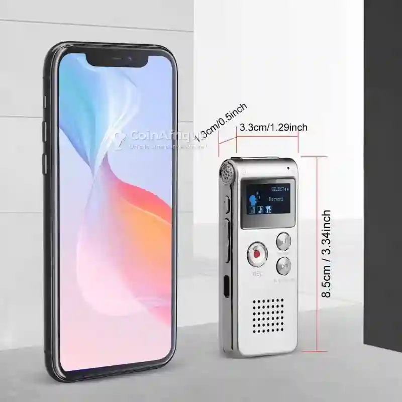 Dictaphone Enregistreur Vocal Numérique 8 go Gris - Vue 1