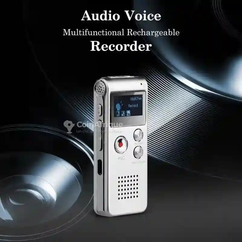 Dictaphone Enregistreur Vocal Numérique Avec Écran LCD 8 Go Gris - Vue 4