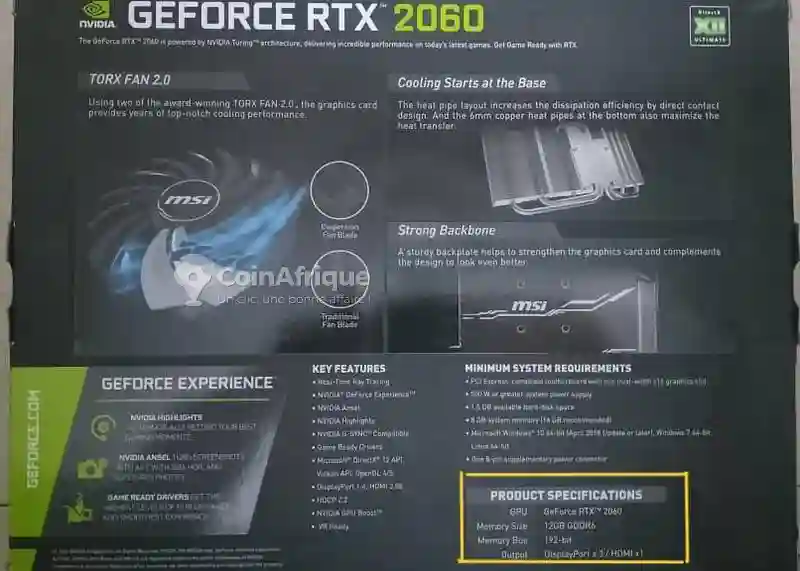 Rtx 2060 12go Ventus msi - Vue 1