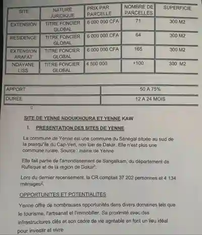Terrains à Vendre à Yenne Deni Biram Ndao à Mbour - Vue 3