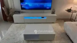 Meuble TV bas Blanc LED